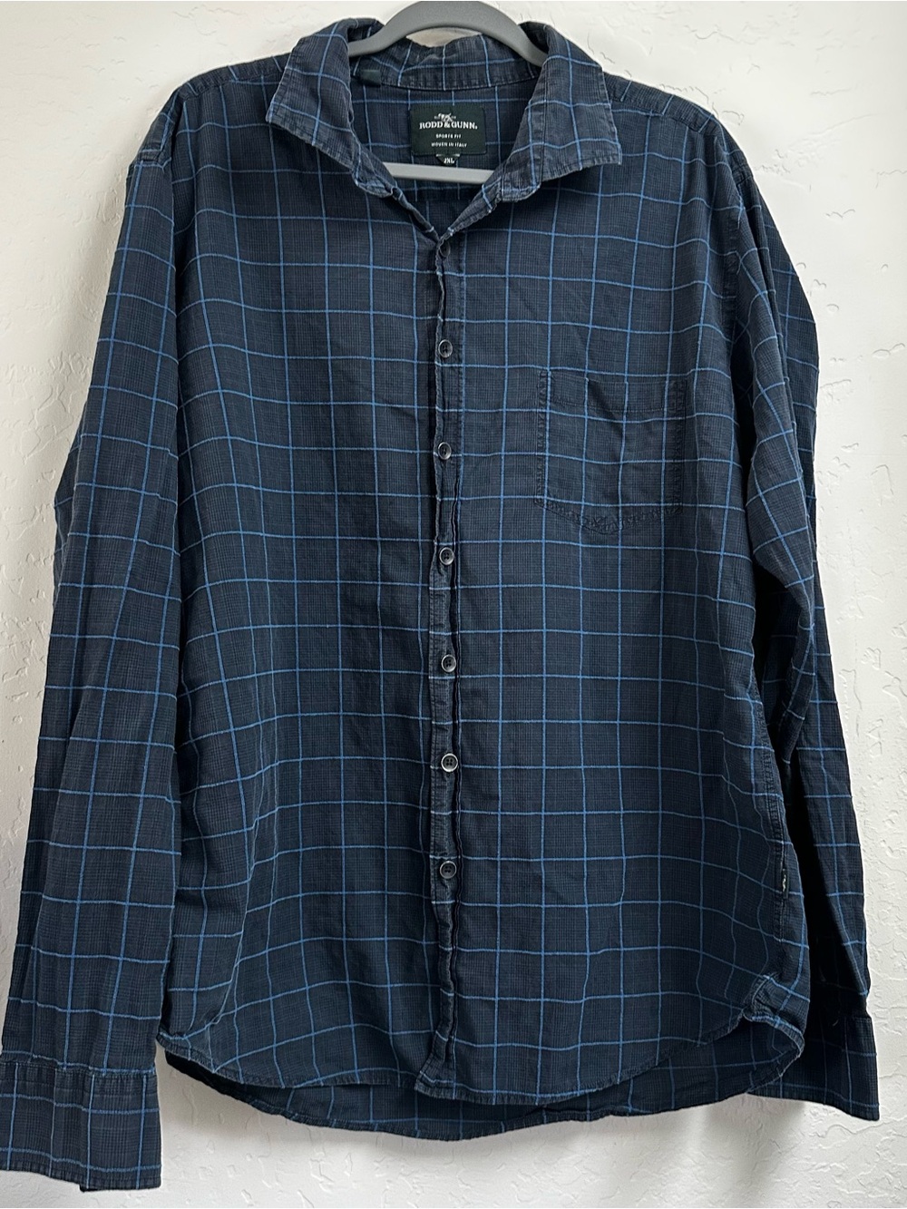 Rodd & Gunn Dark Navy Blue Windowpane Button-Down Shirt